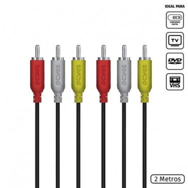 Imagem de Cabo de video composto 3 rca macho para 3 rca macho 28awg puro cobre 2