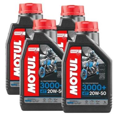 Imagem de Kit Troca de Óleo 3000+ 20W50 Motul 4T 04 unidades
