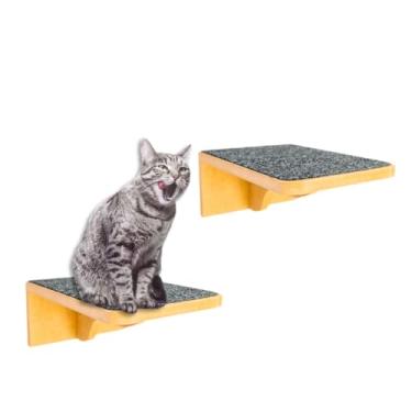Imagem de Playground para Gatos 2Pçs Tam M Resistente Já Montado Com Kit Fixação e Seguro (Carpete Grafite)