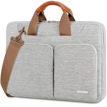 Imagem de Lacdo Bolsa de ombro protetora de 360°para laptop,bolsa para laptop de 16"para o novo MacBook Pro M4/M3/M2 /M1 Pro Max de 16"A3403 A3186 A2991 A2780,Surface Laptop de 15"7ºCopiloto+Computador PC,Cinza