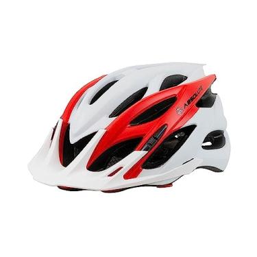 Imagem de Capacete Ciclismo Led Traseiro e Viseira Tamanho G 58/61cm Absolute Wild (BRANCO E VERMELHO)