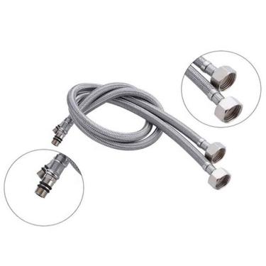 Imagem de Engate Rabicho Kit 36 UNID. Monocomando Par 80cm Flexível Grande Misturador Mangueira Comprido Torneira Água Quente Fria Par Banheiro Cozinha