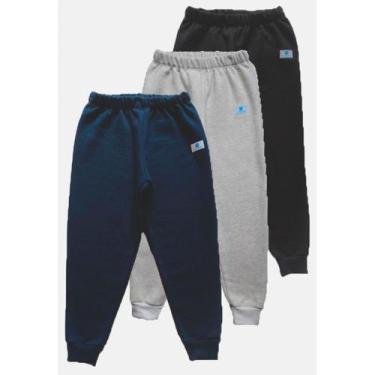 Imagem de Kit 3 Calças jogger Manabana Moletom Flanelado Infantil, 4