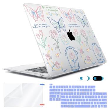 Imagem de HOHAIYOO Capa compatível com MacBook Pro de 13 polegadas M2 2024 2023 2022-2016 A2338 M1 A2251 A2289 A2159 A1989 A1706, capa rígida de plástico e capa de teclado, protetor de tela e capa de webcam,