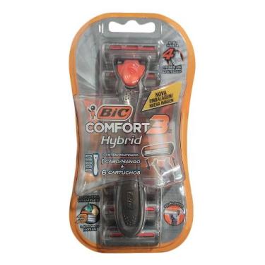 Imagem de Aparelho de Barbear Bic Comfort 3 Hybrid 1 Aparelho + 6 Cartuchos