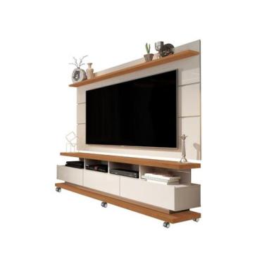 Imagem de Rack para Sala com Painel para TV ate 72" 3 Gavetas e Rodizios Vivare 