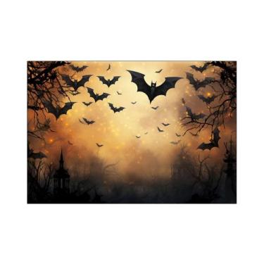 Imagem de Fundo Fotográfico 2,20 x 1,50 - Halloween Chuva Morcegos Voando 072 - 