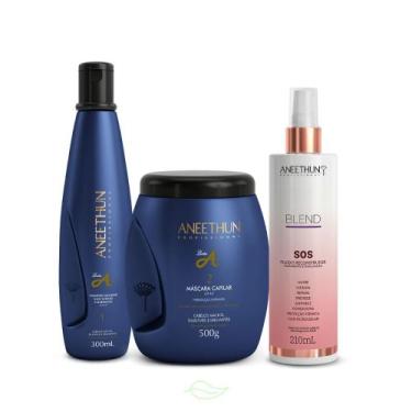 Imagem de Kit Aneethun Shampoo e Máscara Linha A e SOS Blend
