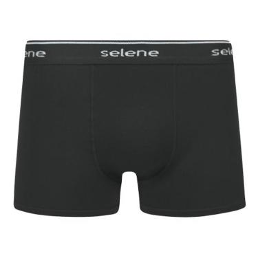 Imagem de Cueca Selene Masculina Algodão Plus Size Boxer Box, Preto, X2