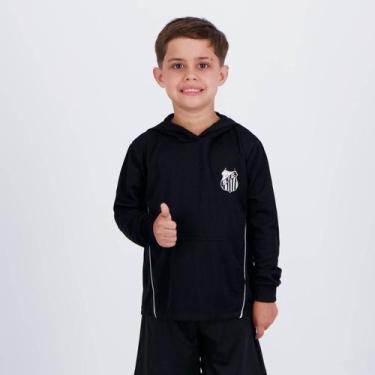 Imagem de Blusa com Capuz Santos Rain Infantil Preta - Braziline, 6 ANOS