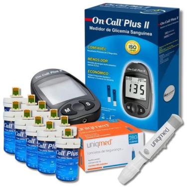 Imagem de Kit Diabetes com 500 Tiras para Glicose + Medidor de Glicose + Lanceta