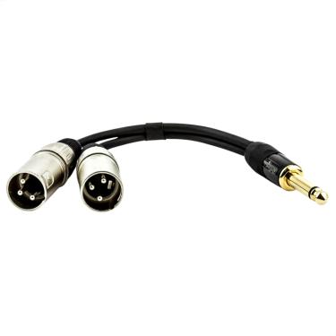 Imagem de Cabo Adaptador P10 Mono para 2 XLR Macho - 50 Cm
