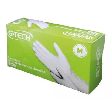Imagem de Luva Látex de Procedimento com Pó Tamanho M, G-Tech 100 UNDIDADES Bran
