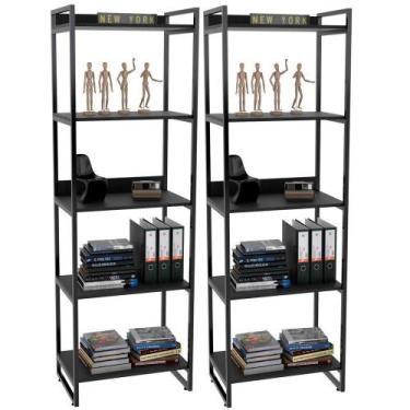 Imagem de Kit 02 Estantes 5 Prateleiras Escritório Estilo Industrial Form C01 18