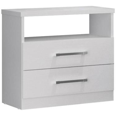 Imagem de Mesa de Cabeceira Infantil Édez Nile, 2 Gavetas, Off White, 56x54x38 c