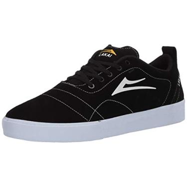 Imagem de Lakai Limited Footwear Bristol Tênis de skate masculino, Camurça preta/branca, 36
