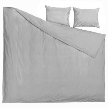 Imagem de Capa de Edredom Duvet Queen 240x260cm - Cinza C/ Zíper + Fronha - FAST