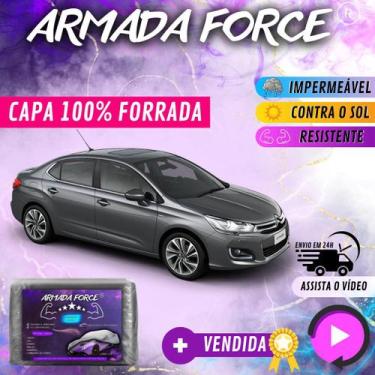Imagem de Capa Cobrir Carro C4 LOUNGE 100% Forrada Armada Force 100% Impermeável