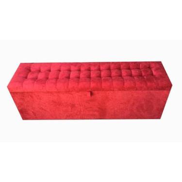 Imagem de Recamier puff baú beira de cama 1,38 100% mdf - vermelho - Negromonte 