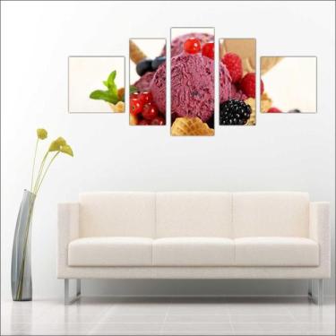 Imagem de Quadro Decorativo Sorvete Sorveterias Gourmet Decoração 5 Peças TT2 - 