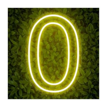 Imagem de Painel Led Neon Número Luminoso 0 Zero 60cm Decoração Festa - letreiro