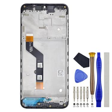 Imagem de Substituição de moldura de tela sensível ao toque digitalizador LCD preto para Motorola Moto E7 Plus XT2081-1 XT2081-2 6,5 polegadas com kit de ferramentas