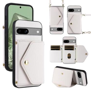 Imagem de Dibosom Capa carteira minimalista para Google Pixel 7 5G com alça de ombro, 6 compartimentos para cartões, bolsa flip fina e fina, suporte para cartão de crédito, acessórios para celular para Pixel7