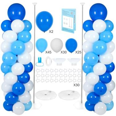 Imagem de Balloon Column Stand with 102 Balloons, Balloon Column Kit Set of 2, Metal Balloon Tower Stand with Base for Floor, Height Adjustable from 1.57 to 7 Ft, For Party Decorations