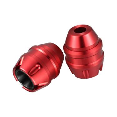 Imagem de A ABSOPRO 1 par de estrutura de garfo antiqueda deslizante para motocicleta roda dianteira garfo quadro sliders proteção contra quedas tampas anti-impacto CNC liga de alumínio vermelho item de