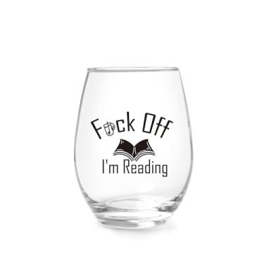 Imagem de Presente de leitura para amantes de livros, estou lendo taça de vinho sem haste 425 g, presente de taça de vinho de Natal inspirador engraçado para amantes de livros, leitores, leitores, leitores,