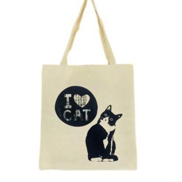 Imagem de Bolsa Ecobag  100% algodão Estampa I 3 CAT - CARIOCA MAIS