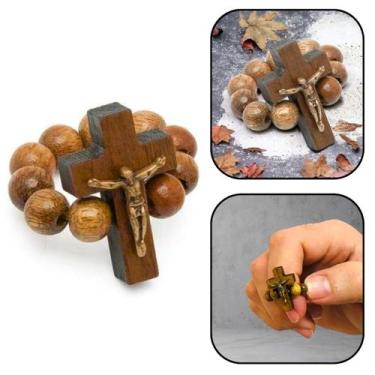 Imagem de Terço Dezena De Dedo com Crucifixo Madeira - FORNECEDOR 1