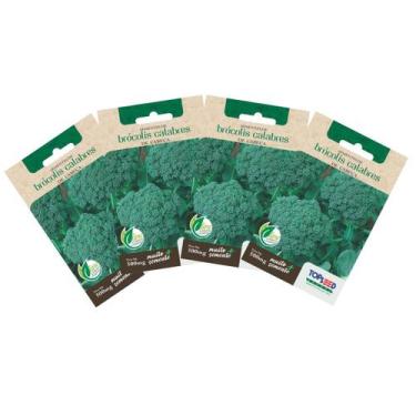 Imagem de 4X Sementes de Brócolis Calabrês de Cabeça TOPSEED