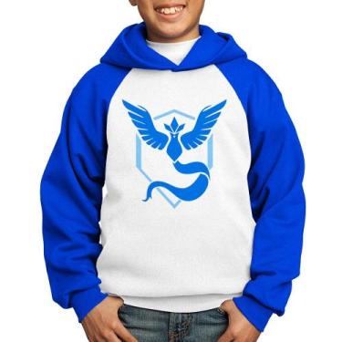 Imagem de Moletom Infantil Team Mystic - Foca na Moda, Branco, Azul, 12