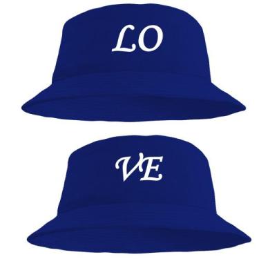 Imagem de Kit Casal Chapéu Bucket Hat Estampado Love - MP Moda Masculina, Único,