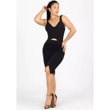 Imagem de Vestido Tubinho Social Curto Com Alcinha Feminino -Feminino