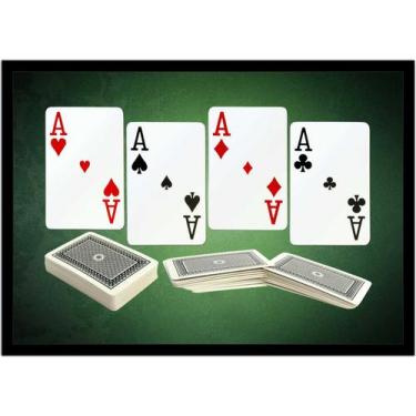Imagem de Quadro Decorativo Jogos Baralho Naipe Cartas Poker Com Moldura RC035 -