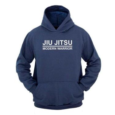 Imagem de Moletom Masculino Canguru Ragor Estampa Jiu Jitsu Moderno, M, Azul