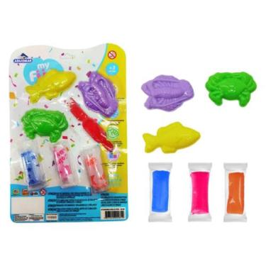 Imagem de Massinha de Modelar c/ Forminhas Fundo do Mar Brinquedo - Adijomar Bri