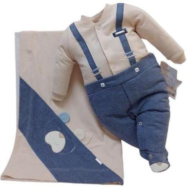 Imagem de Kit Saída Maternidade Malha Bebê Menino LeBhua Paraiso 14411 - Le Bhua