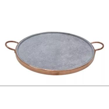 Imagem de Chapa Pedra Sabão 35cm Para Carne E Pizza Excelente Qualidade Envio Rá