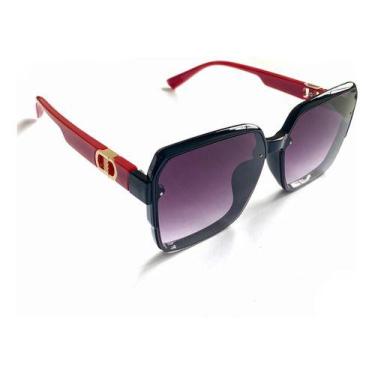 Imagem de Oculos De Sol Feminino Retangular Uv400 Blogueira Moda Praia - ALRA SE