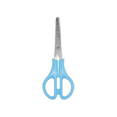 Imagem de Tesoura Escolar Tons Pastel 13cm com Régua - 1 un - Cis, AZUL
