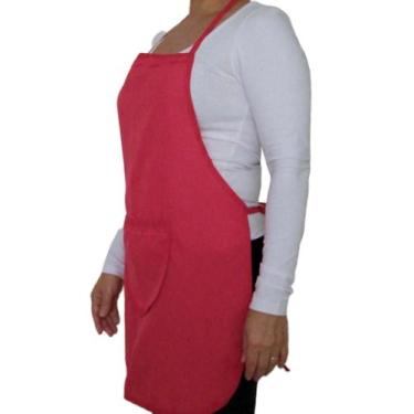 Imagem de Avental de Frente com bolso Oxford - MUNDO DOS AVENTAIS , Vermelho