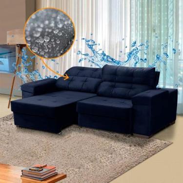 Imagem de Sofá para Sala 3 Lugares Ravello  Impermeável 220 Cm Retrátil Veludo A