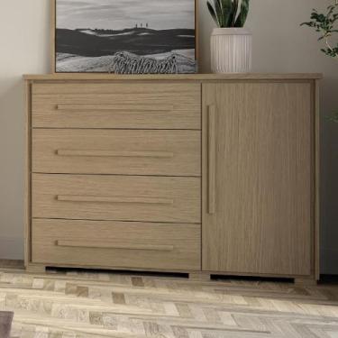 Imagem de Cômoda Grande com Sapateira e 4 Gavetas Angra Rimo - Móveis Rimo, Carv