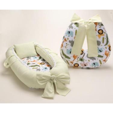 Imagem de Almofada Amamentação + Ninho Redutor Floresta + Redutor Bebê Conforto 