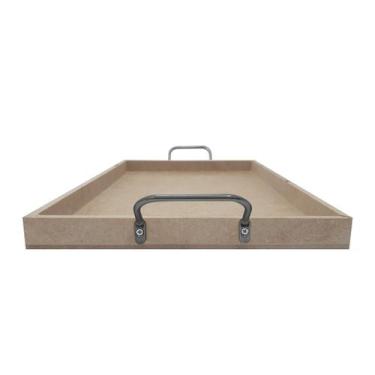 Imagem de Bandeja Retangular Lisa Simples com Alça 30,5x20,5x2 Kit 3un Mdf 6mm M