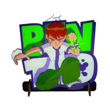 Imagem de Totem de Mesa Personagem 12 Menino 10 12cm Displays Aniversário Mdf Ad
