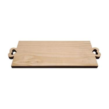 Imagem de Kit 5 Tabua Retangular Coração para Carne e Petisco P 12x32cm Madeira 